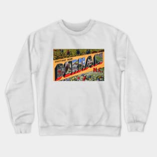 Greetings from Durham, NC - Vintage Large Letter Postcard Crewneck Sweatshirt